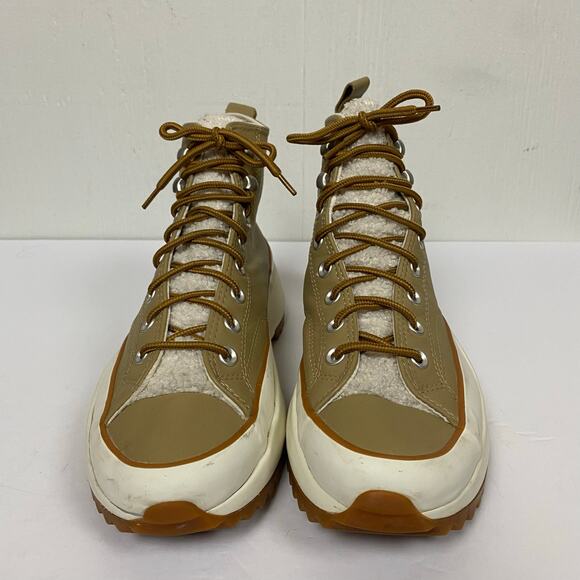 Converse Run Star Hike Hi Nomad Khaki Wheat Sherpa Leather Sneakers Size 10.5 - Picture 3 of 12